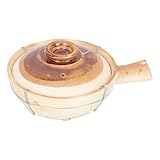SMASOLO Cazuela de Barro para Cocinar Asa, Olla Multifuncional de Cerámica Blanca 0,8l para Sopa y Guisos Caseros, Utensilio de Cocina Tradicional para Cocinas Pequeñas