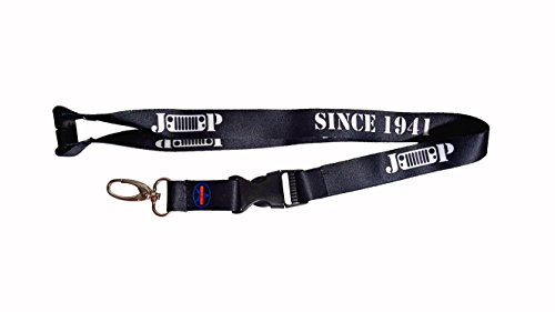 Since 1941 Jeep Lanyard Keychain Holder - Colors: Black, Pink, Purple, Red, White