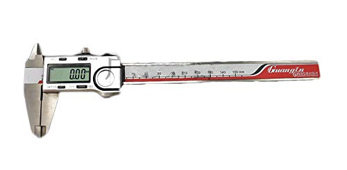 CGOLDENWALL Calibrador electrónico digital Vernier con pantalla LCD Conversión métrica/medidor de reglas de acero inoxidable Micrómetro de alta precisión 0.01mm (0-200mm)