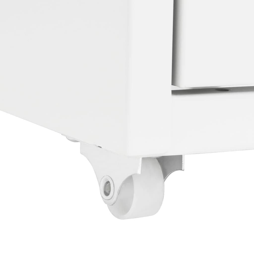 Armadietto con rotelle, bianco, in metallo, 28 x 41 x 109 cm, 8 cassetti, contenitore per ufficio, ufficio, casa, cancelleria, archiviazione, organizzazione, documenti, carta