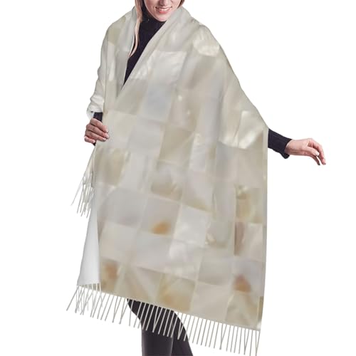 WXPNDYK Mother Of Pearl, Beige Light Cashmere Fringe Scarf Autumn
