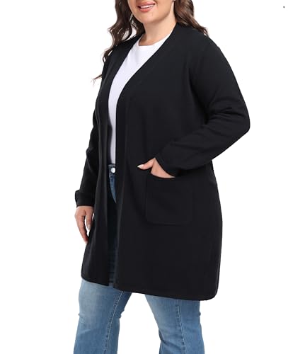 Shiaili Long Plus Size Sweater Cardigan Easy Close Open Front Coat for Women4