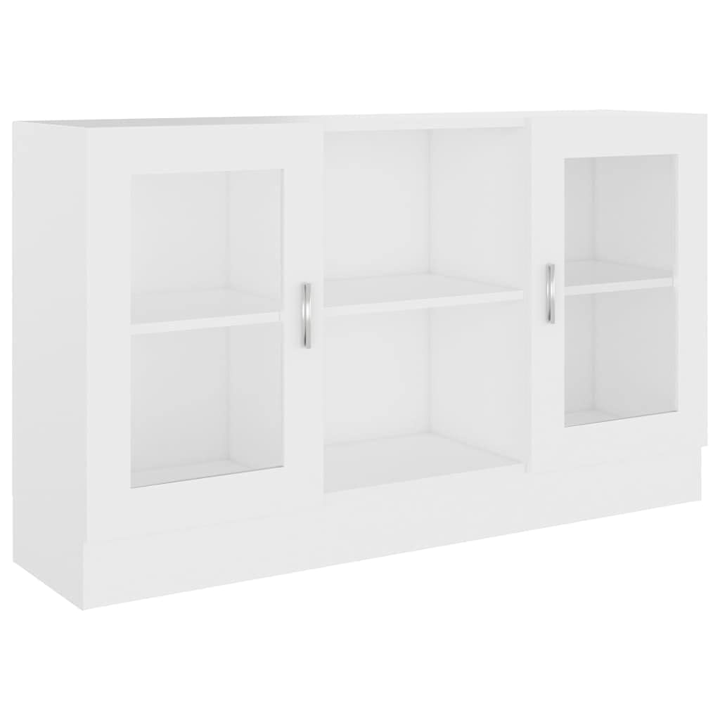 Vitrina blanca 120 x 30,5 x 70 cm de madera con 2 compartimentos y puertas, armario de cocina, armario auxiliar para salón, pasillo, cocina