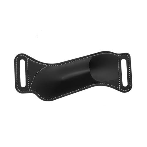 QUARKZMAN Funda de Cuero para Cuchillo en el Cinturón 6.7' x 2.5' Funda de Cuero PU con Pasador para Cuchillo Plegable para Escalada, Negro