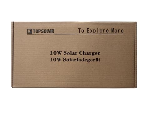 Topsolar 10 Watt 12 Volt Solar Trickle Charger 10W 12V Solar Panel Car Battery Charger Portable Solar Battery Maintainer For Car Motorcycle Boat Marine Rv + Cigarette Lighter Plug Alligator Clip #TOP7