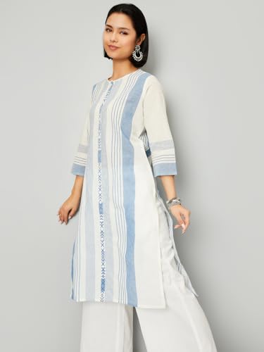 Image of Max Women's Cotton Striped Regular Kurta