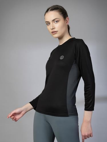 Image of CHKOKKO Women's Activewear Sports Gym Workout Full Sleeve T-Shirt Lightweight UV Protection Breathable Stretch Round Crew Neck for Training Running Yoga