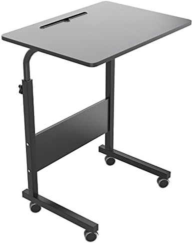 Ysgwsg Höhenverstellbarer Laptoptisch Mit Rollen - 59-90 Cm, 60x40 Cm, Holzoptik, Klappbar