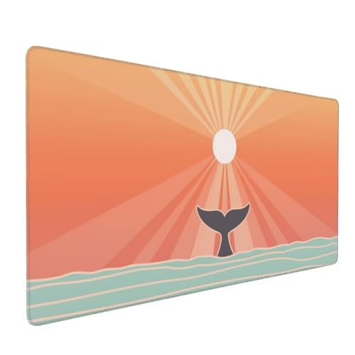 Tapis de Souris Rose XXL 1200x400 mm Tapis de Souris Gaming Antidérapant Desk Mat avec Bord Verrouillable, Imperméable Grand Mouse Pad Convient pour Maison et Salle de Jeux (Coucher de Soleil) 2S-233