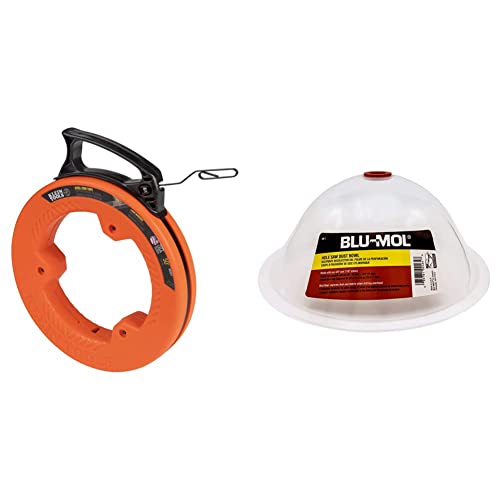 Disston E0215000 Blu-Mol Remgrit Hole Saw Accessories Dust Bowl & Klein Tools 56331 Fish Tape, Steel Wire Puller With Double Loop Tip, Optimized Housing And Handle, 1/8-Inch X 50-Foot #TOP22