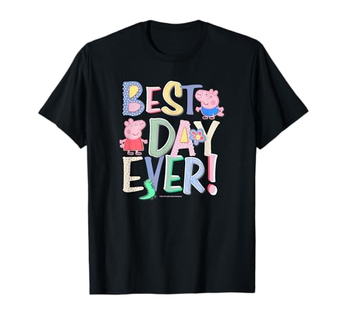 T-shirt Peppa Pig Best Day Ever cadeau d'anniversaire idéal pour enfant fan de dessin animé