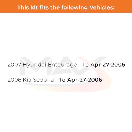 Image of Max Advanced Brakes Rear Brake Kit Compatible With 2007 Hyundai Entourage Compatible With Kia Sedona w /MFD Replacement Geomet Coated OE Disc Brake Rotors and Ceramic Brake Pads