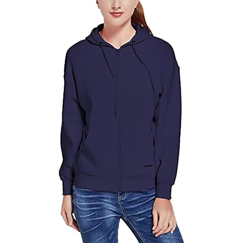 KOWSPORT Women's Zip Up Hoodie Soft Brushed Fleece Casual Hooded Sweatshirts for Women Size S-2XL(navy,03l) Cover