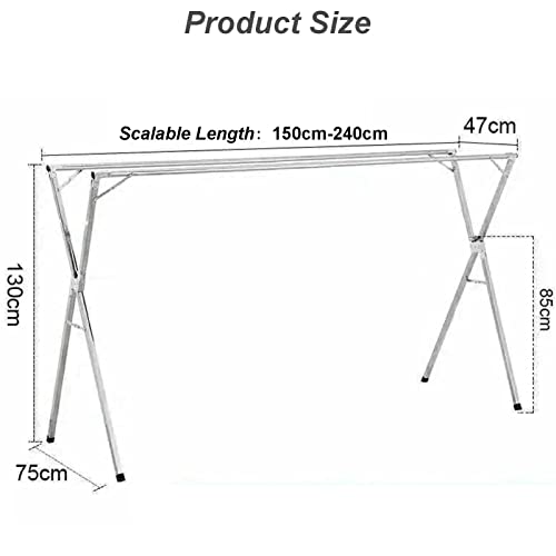 Étendoir à linge pliable robuste avec structure réglable - 7