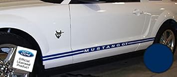 Ford Mustang GT Rocker Panel Door Side Stripes Decals Dark Blue - RC - CDB