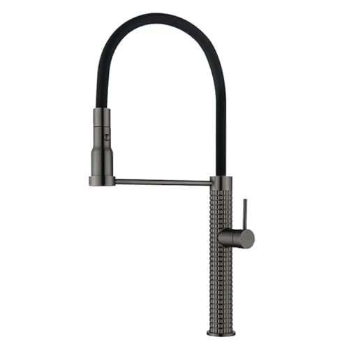 Mitigeur évier noir en laiton robinet cuisine douchette chic