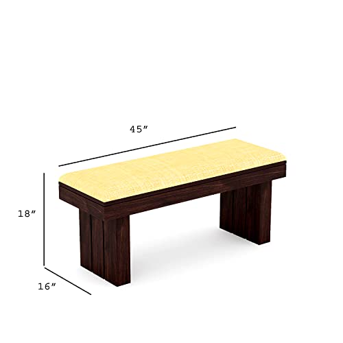 Image of Krishna Wood Decor Sheesham Wood Dining Table with Chairs | Dining Set Furniture | Balcony | Living Room (Sheesham Wood Dining Table with 4 Chairs | 1 Bench, Walnut Finish)
