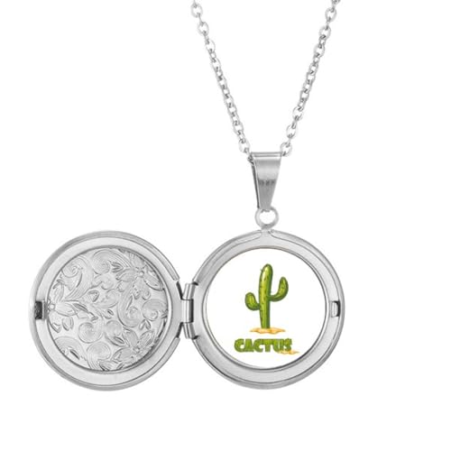 Collier pot vert cactus pendentif plantes grasses bijou artisanal