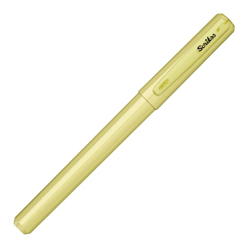 Image of Scrikss Primeo Medium Nib Fountain Pen | 3 Cartridges Included | Stainless Steel Nib & ABS Body | Kiwi Green | in Blister Pack