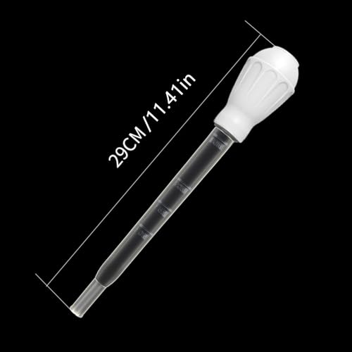 Turkey Baster for Cooking, 30ml 1 oz Turkey Oil Suction Tube with Scale, Clear Barbecue Turkey Baster Large Meat and Poultry Basters, Portable Safe Tools for Kitchen BBQ Daily Cooking, White