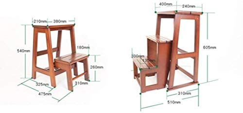 Taburete de escalada para interiores de madera maciza y silla plegable para el hogar 4