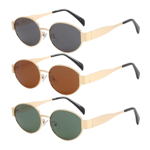 Dollger Polarized Oval Sunglasses for Women Trendy Small Metal Frame Sunglasses Retro Classic Designer Shades