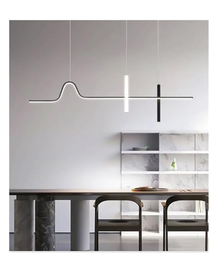 Lustre LED suspendu blanc 120cm éclairage table salle à manger avec télécommande - 4