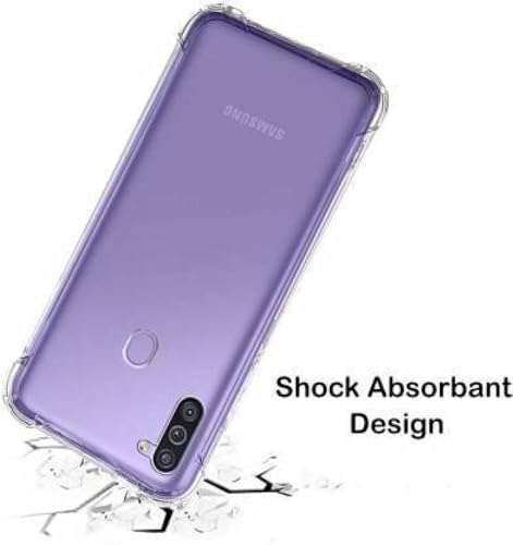 Image of BOXXO Flexible Back Cover for Samsung Galaxy M11 | Back Cover Transparent Clear Shockproof Case Four Corner Protection | Slim Protective Mobile Phone Cover for Samsung Galaxy M11