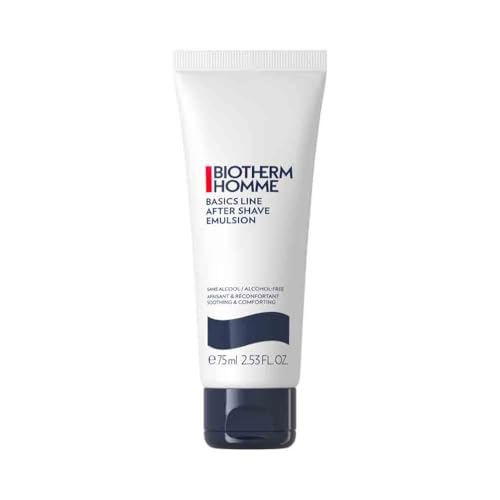 BIOTHERM HOMME Basics Line After Shave Emulsion, Dopobarba in Balsamo Lenitivo Senza Alcol, Per Pelli da Normali a Secche, Anti-irritazioni Post-Rasatura, Pelle Idratata ed Elastica, 75 ml