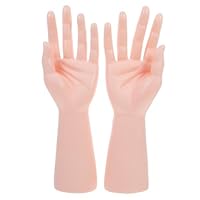 Healeved 2pcs Skin Color Male Mannequin Hand Jewelry Display Holder Left and Right Arms, Multi-function Desktop Ring and Bracelet Stand for Store and Home Decoration