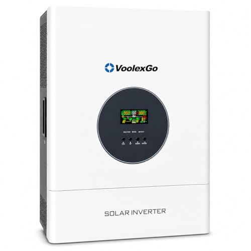 VoolexGo 10000W Hybrid Solar Inverter 48VAC to 110V/220VAC, Built-in 120A MPPT Solar Charge Controller, Max.PV Input 6400W, 150VDC, 60A, Work w/ 48V Lead Acid/Lithium Batteries, for Home,RV,Truck