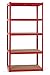 Stagecaptain HR-175 RD Heavyrack Lagerregal - 5 variabel montierbare Böden - Lackierte Metallkonstruktion - auch als Werkbank umbaubar - Tragkraft pro Boden: 175 kg - Tragkraft gesamt 875 kg - Rot