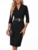 GRACE KARIN Damen Elegant Kleid V Ausschnitt Bodycon Cocktailkleid Büro