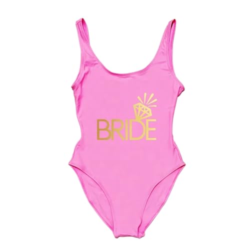 Maillot de bain une pièce femme rose XL imprimé pour enterrement de vie de jeune fille