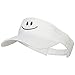 e4Hats.com Happy Smile Embroidered Cotton Washed Visor - White OSFM