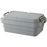 リス(RISU) 収納ボックス スタッキングトランクカーゴ 30L ロータイプ グレー 日本製 TC-50S LOW コンテナ ボックス 屋外収納 キャンプ 防水 GHON134