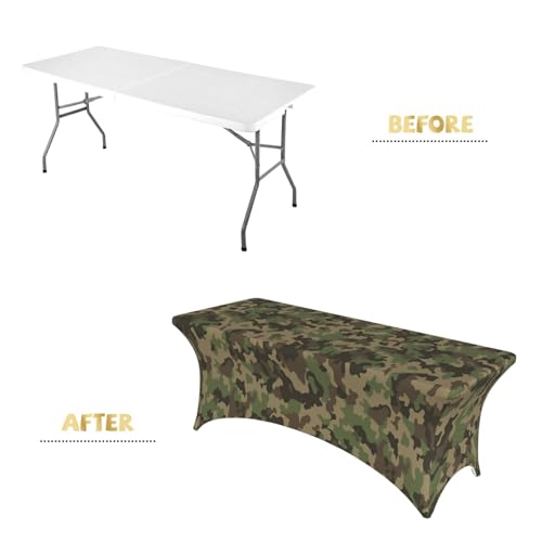 Housse de table élastique rectangulaire bâche protection table jardin imprimé militaire