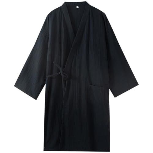 Ropa de dormir para hombre estilo kimono japonés transpirable 2