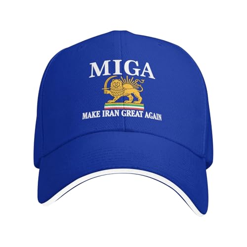 Make Iran Great Again Hat Chapeau iranien avec Lion et Soleil Drapeau Persan du Vieil Iran Casquette de Camionneur Lion et Soleil Casquette de Baseball avecDrapeau iranien pour Hommes et Femmes