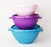 Produktbild TW TUPPERWARE Schüssel mit Sonnendeckel Sonnenschüssel 2,4L Türkis + 1,5L Lila + 830ml Rosa