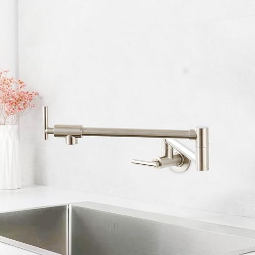 Robinet de cuisine mural pour évier double bac avec bec orientable 360 - 6
