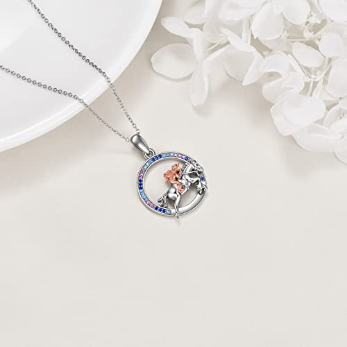 Yfn S925 Sterling Silver Horse Necklace Pendant Jewelry Gift For Women Girls #TOP2