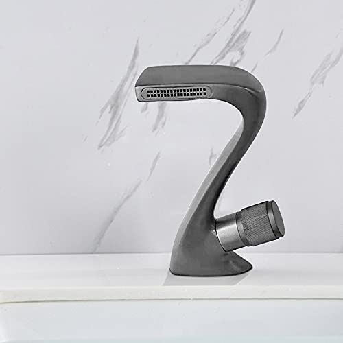 Robinet de lavabo en laiton gris JCAKES anti-fuite pour vasque - 5