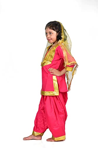 Image of BookMyCostume Punjabi Giddha Baisakhi Folk Dance Costume - Traditional Ethnic Outfit for Girls & Women | Ideal for Cultural Events, School Annual Day, Stage Performance & Traditional Festivals