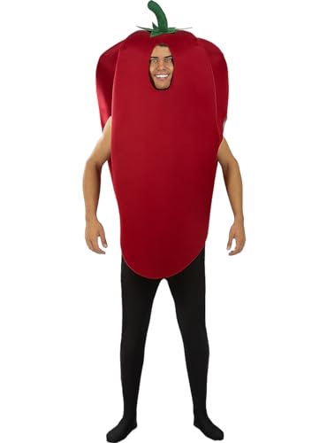 Funidelia | Disfraz de Pimiento Rojo para hombre y mujer Comida, Bebida - Disfraz para adultos y divertidos accesorios para Fiestas, Carnaval y Halloween - Talla única - Rojo