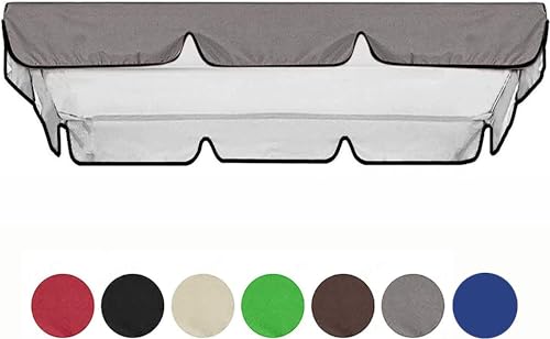 YEUCECOL - Porch Swing Canopy, Outdoor Swing Cover Replacement Canopy, Swing Canopy Cover Replacement 420D, Top for Porch Patio Garden Pool Seat(Grey,77x49x6inch)