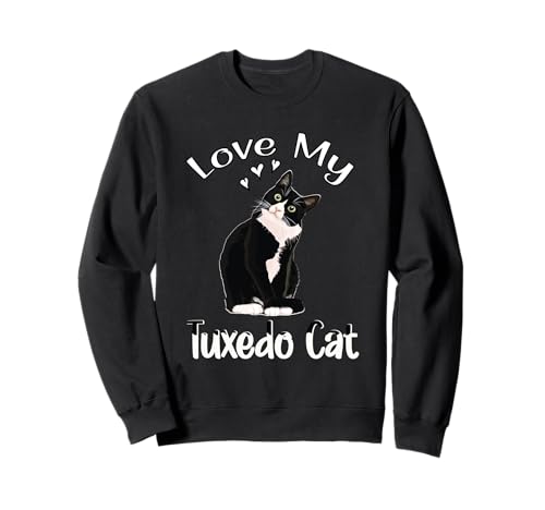 Camiseta Love My Tuxedo Cat para el día de San Valentín para amantes de los gatos Sudadera