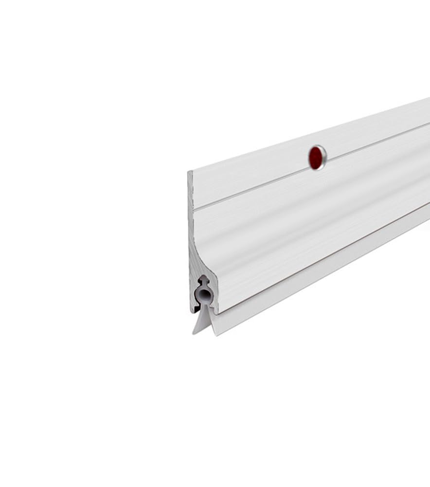 Metal Door Draft Stopper Bottom,Aluminium Mice Sweep Windscreen Dust Seal Stripping,Underdoor Draught Excluder Blocker,Seals Sweep Strip for Doors (White2,85 * 3.6CM) โ image 1