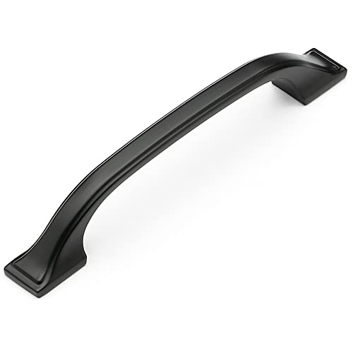 Ravinte 3 Pack Black Cabinet Pulls 3-3/4 Inch Kitchen Cabinet Handles Matte Black Handles for Kitchen Cabinet Hardware Arch Cabinet Handles for Drawer Dresser Curved Drawer Handles