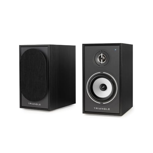 Triangle - BOREA BR02 Connect Active Speakers - Bluetooth Bookshelf Speakers with 2x 50W Amplifier - HD Audio - PHONO/Turntable TV Arc & USB Inputs - 176 x 310 x 274 mm - Black (Pair)